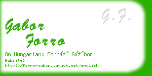 gabor forro business card